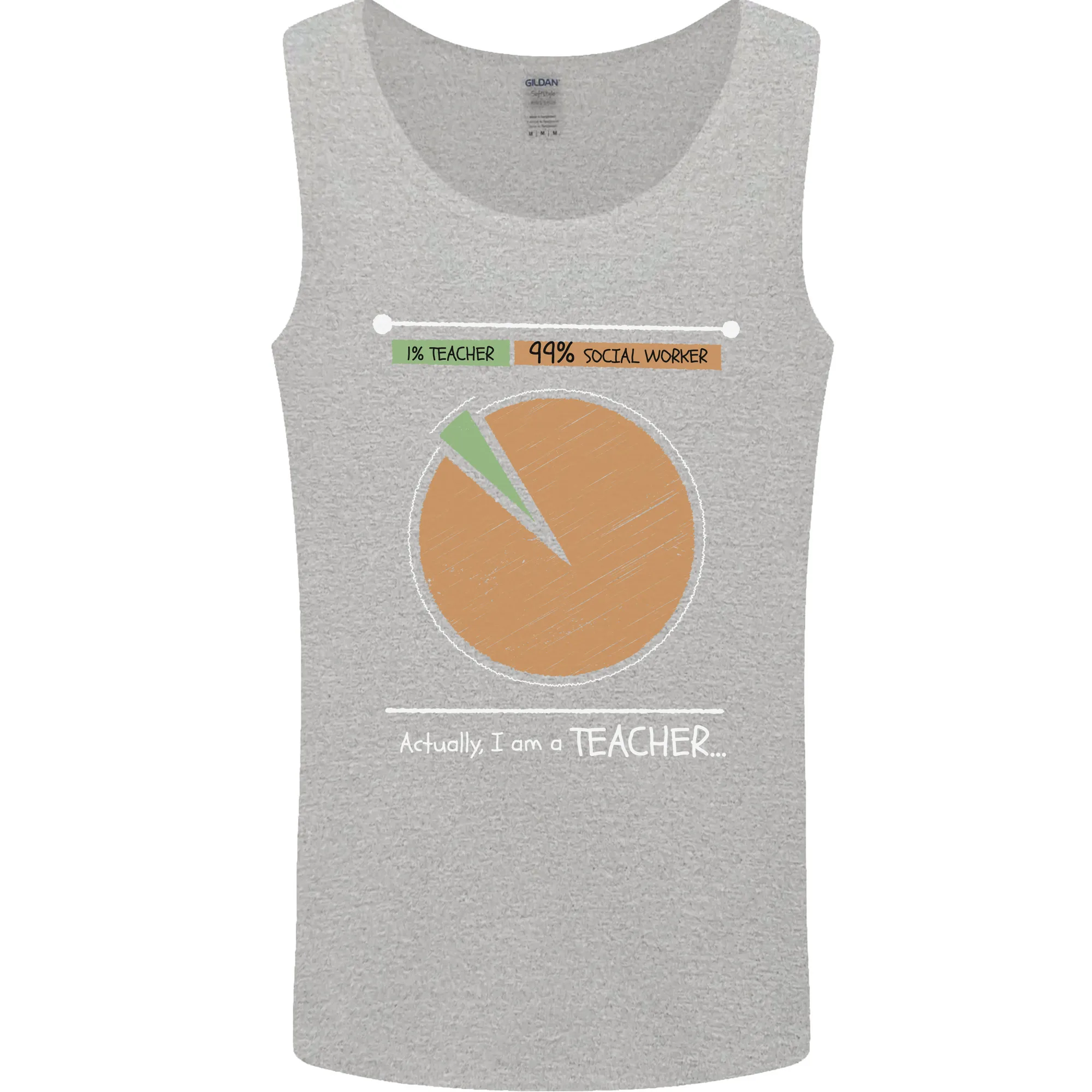 1% Teacher 99% Social Worker Teaching Mens Vest Tank Top