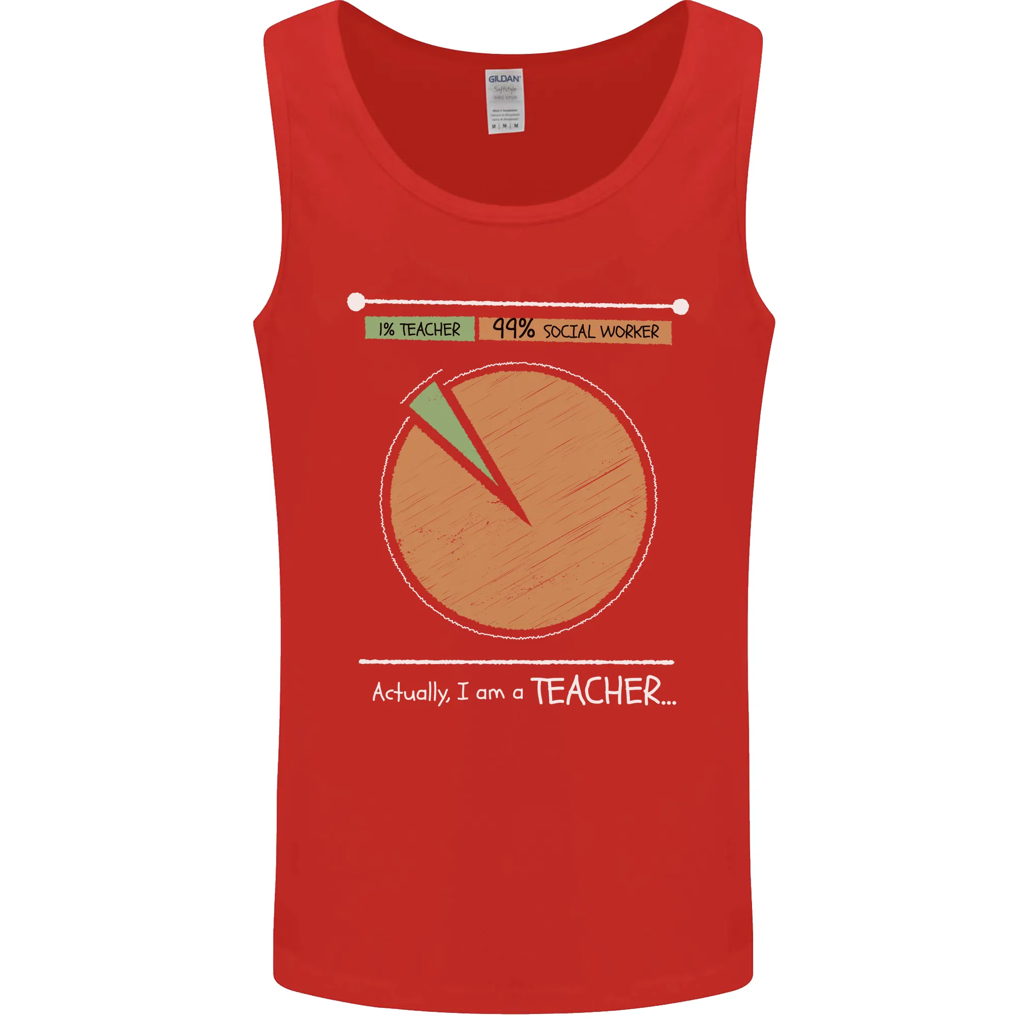 1% Teacher 99% Social Worker Teaching Mens Vest Tank Top