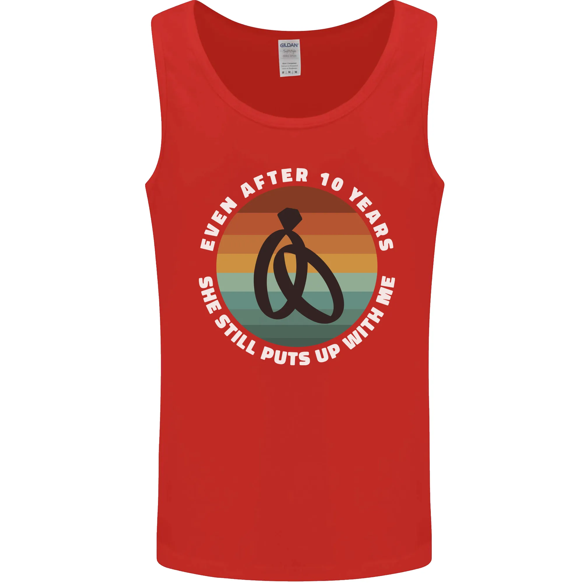 10 Year Wedding Anniversary 10th Marriage Mens Vest Tank Top