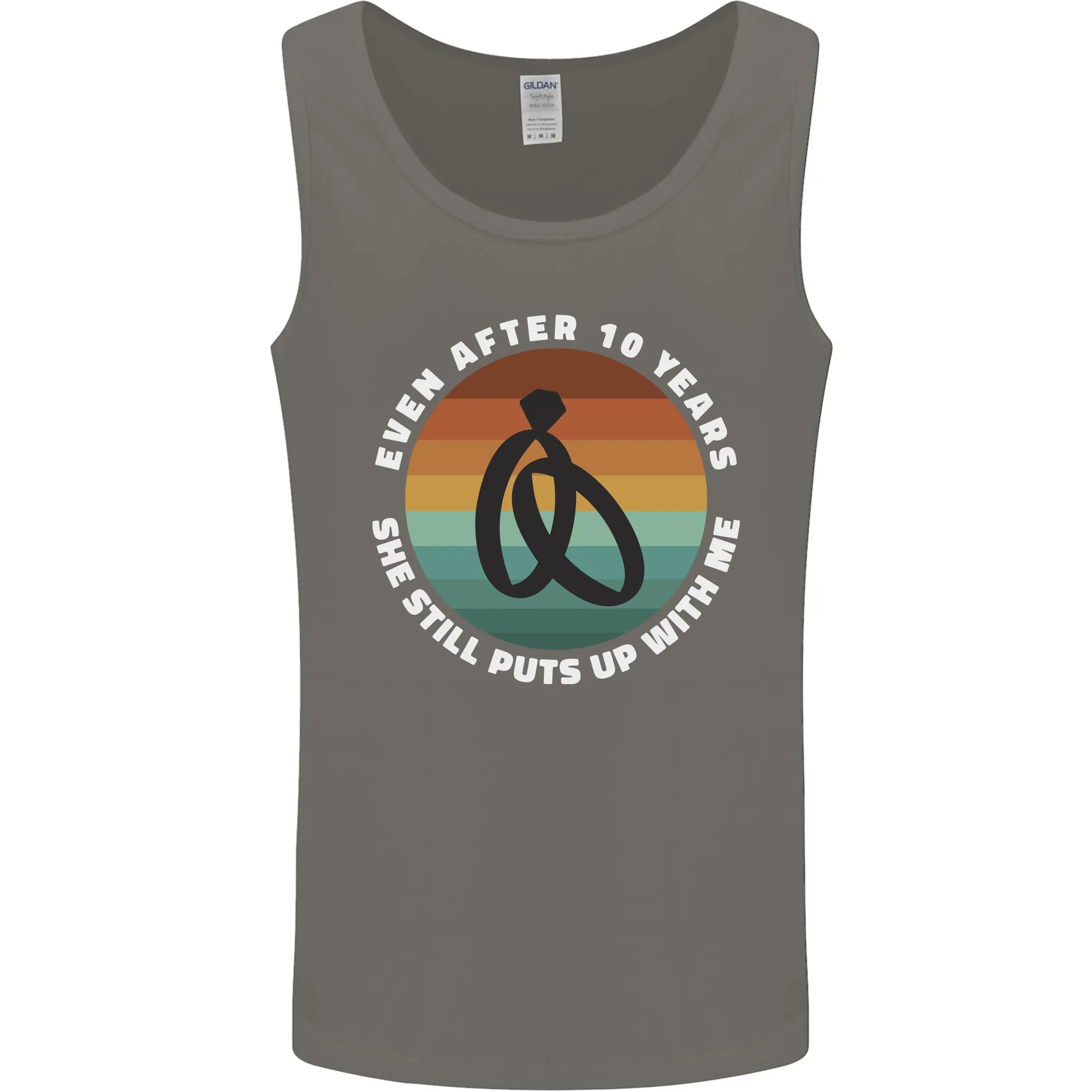 10 Year Wedding Anniversary 10th Marriage Mens Vest Tank Top