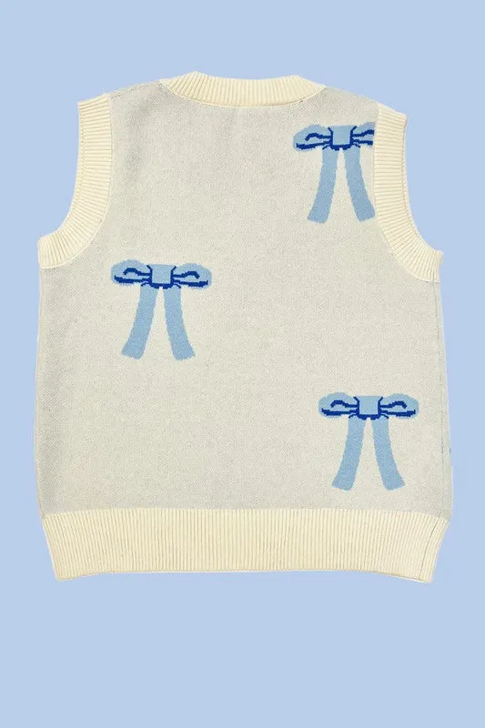 All over bow knit vest