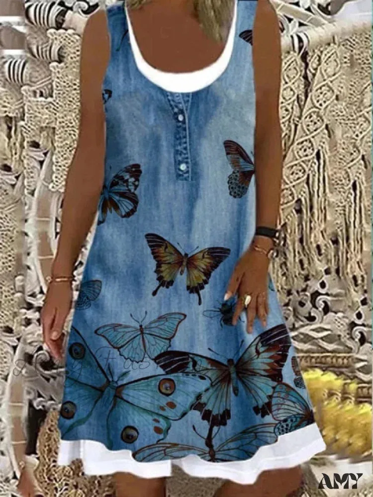 Amy Fashion - Large Big Printed Patchwork Boho Casual Party Dresses