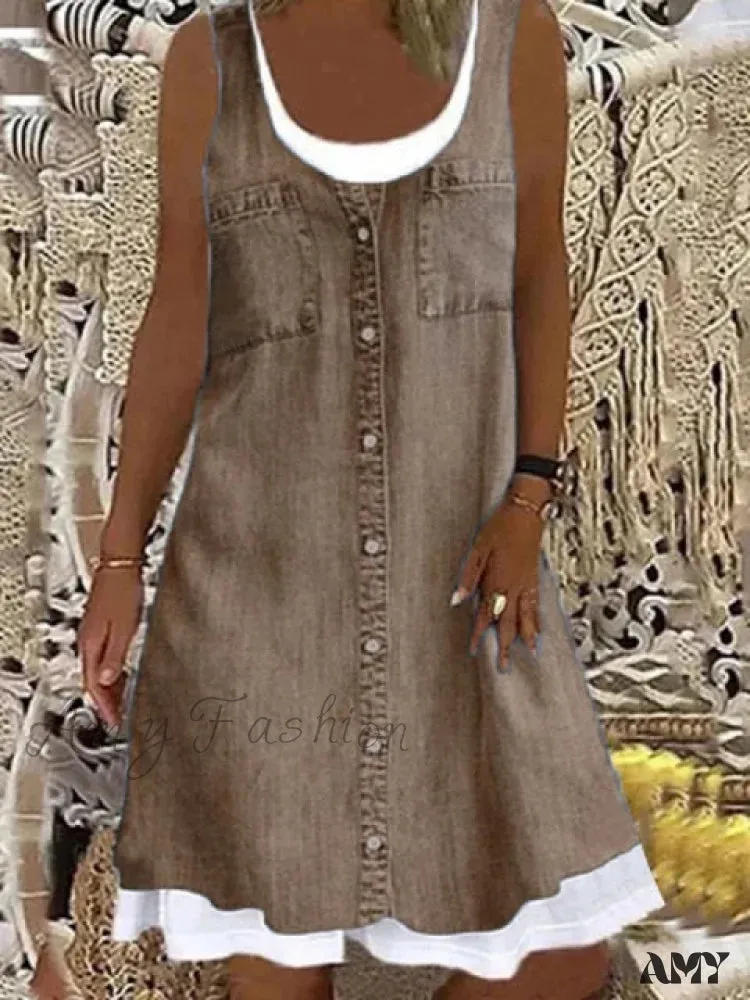 Amy Fashion - Large Big Printed Patchwork Boho Casual Party Dresses