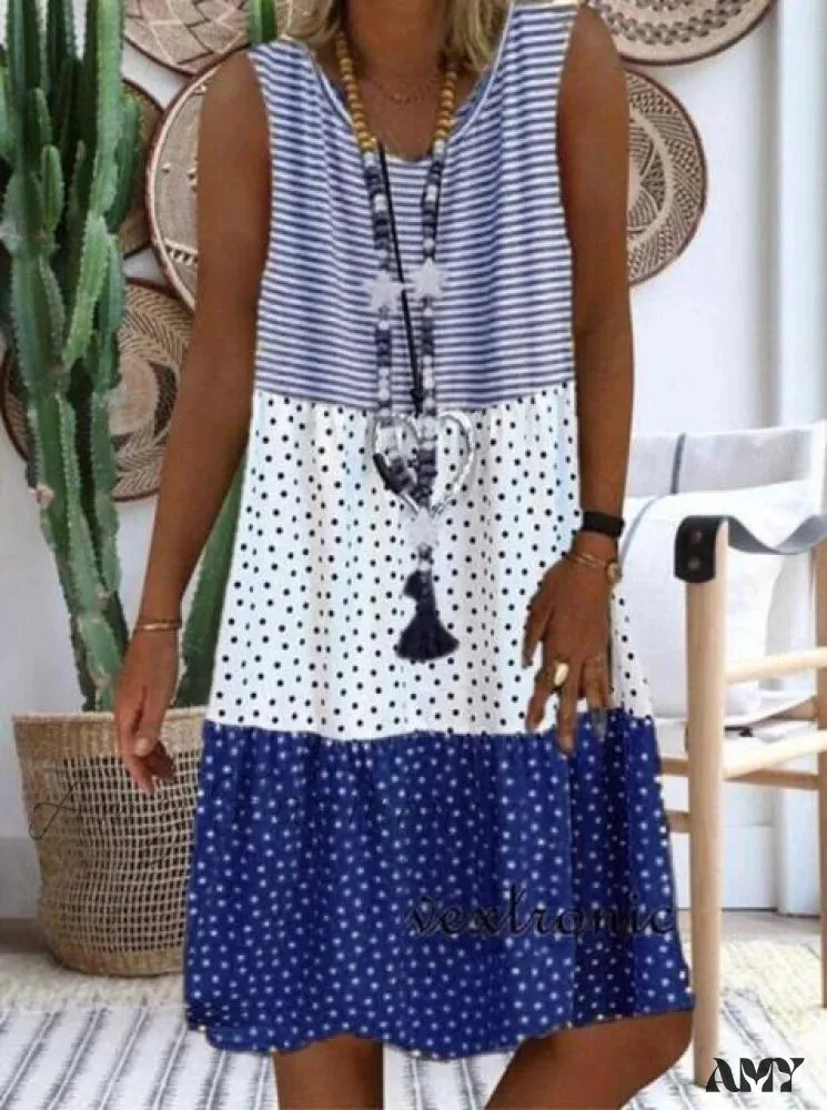 Amy Fashion - Large Big Printed Patchwork Boho Casual Party Dresses