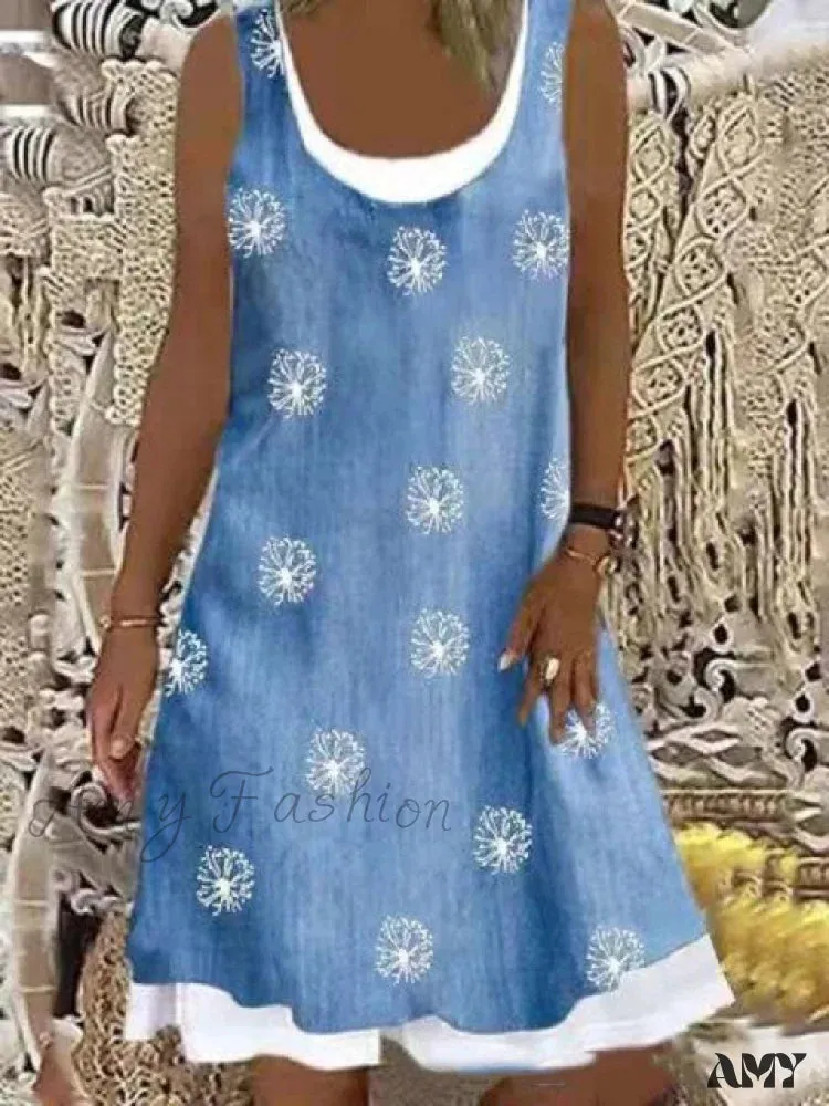 Amy Fashion - Large Big Printed Patchwork Boho Casual Party Dresses