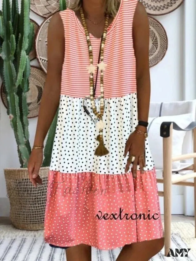 Amy Fashion - Large Big Printed Patchwork Boho Casual Party Dresses