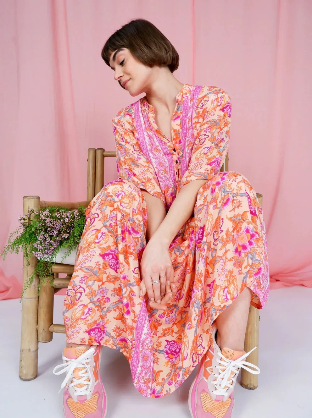 BC Luna Boho Maxi Dress Peach Pink