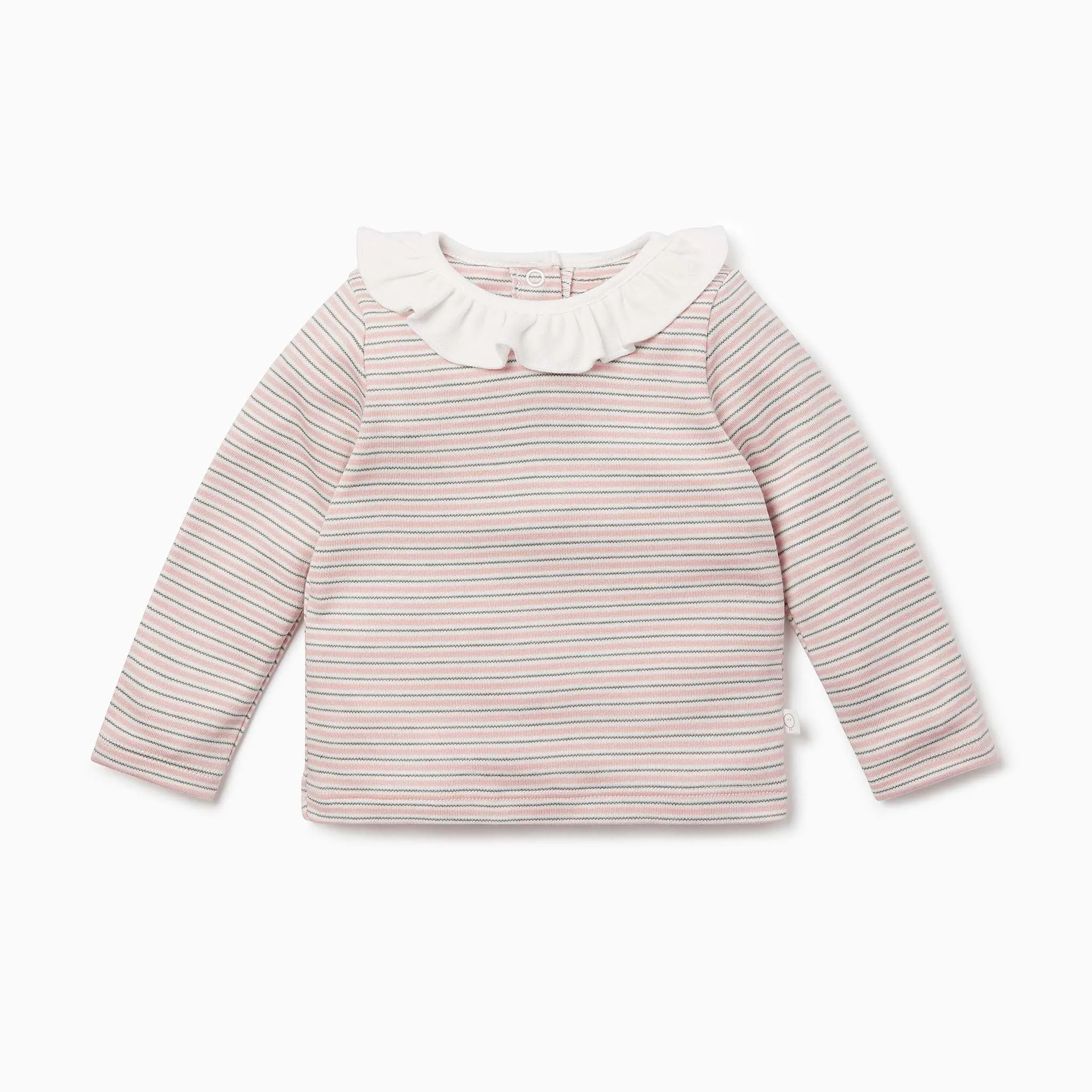 Blush & Khaki Stripe Ruffle T-Shirt & Leggings Set