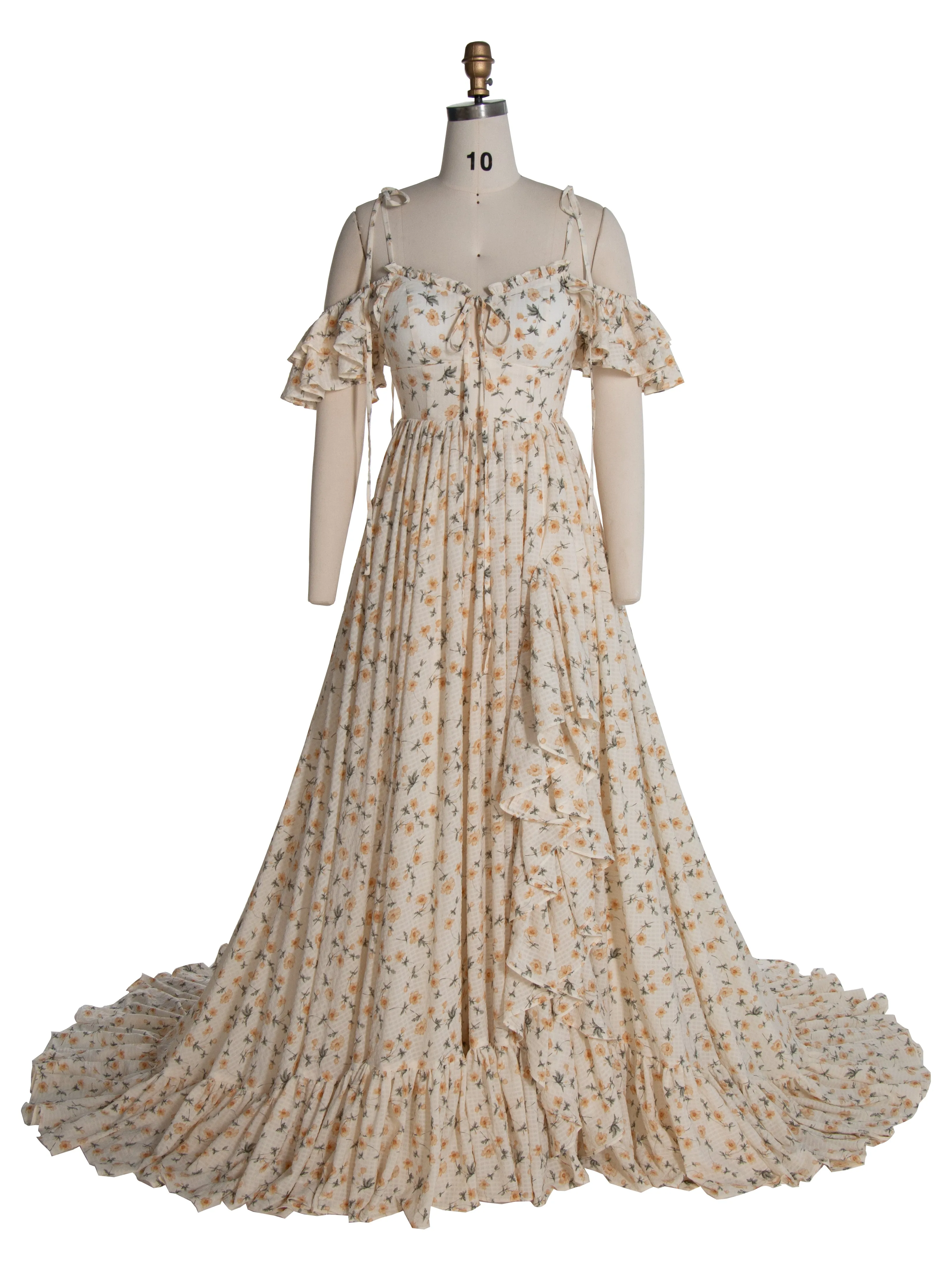 Boho Gown for Rehearsal Dinner Gender Reveal Bohemian Photoshoot Props YW240034