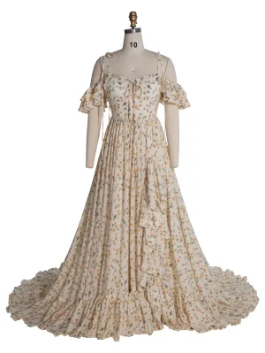 Boho Gown for Rehearsal Dinner Gender Reveal Bohemian Photoshoot Props YW240034
