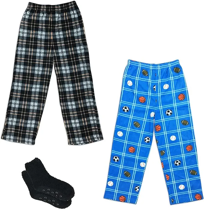 Boy's Micro Fleece Pajama Pants 2/3 Pack - Cozy Sleepwear for All Seasons