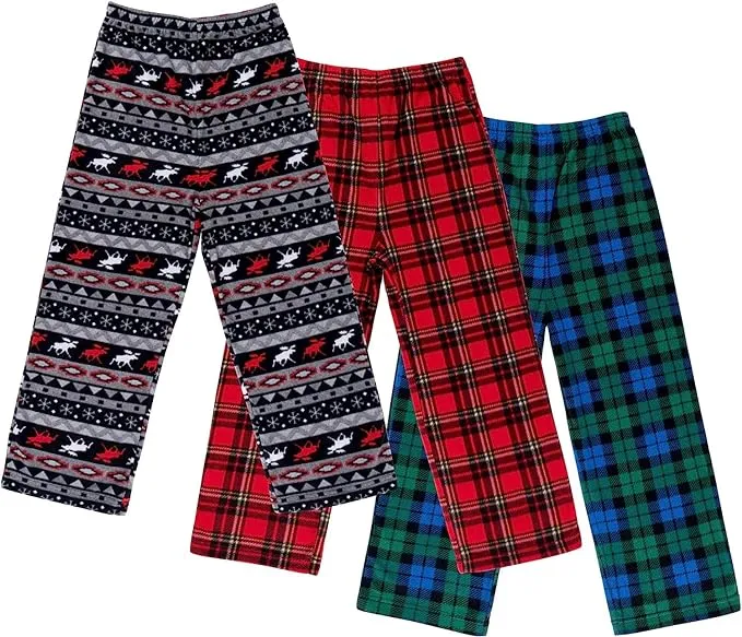 Boy's Micro Fleece Pajama Pants 2/3 Pack - Cozy Sleepwear for All Seasons