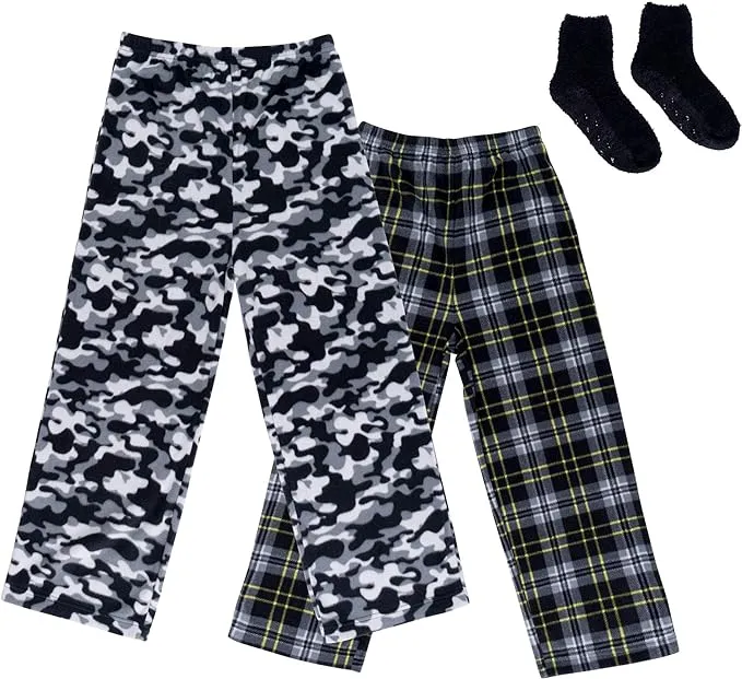 Boy's Micro Fleece Pajama Pants 2/3 Pack - Cozy Sleepwear for All Seasons