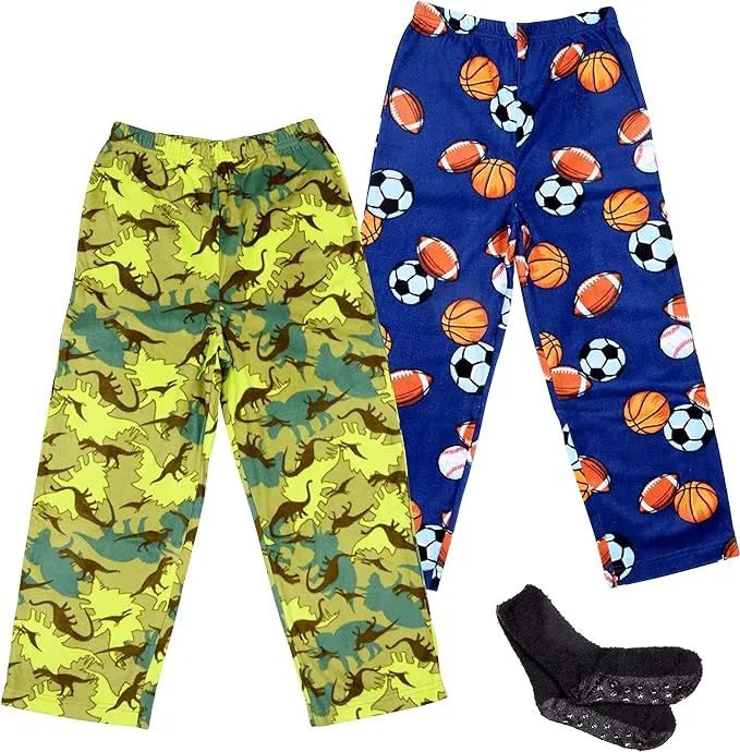 Boy's Micro Fleece Pajama Pants 2/3 Pack - Cozy Sleepwear for All Seasons