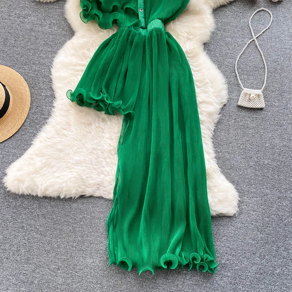 Chic Ruffled Edge Irregular-designed Dress