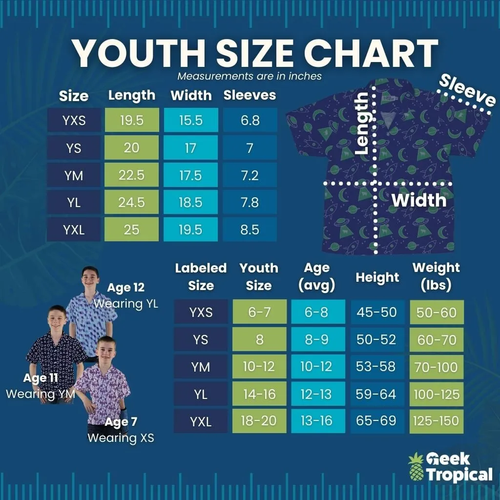 Computer Electronic Parts Dark Navy Youth Hawaiian Shirt