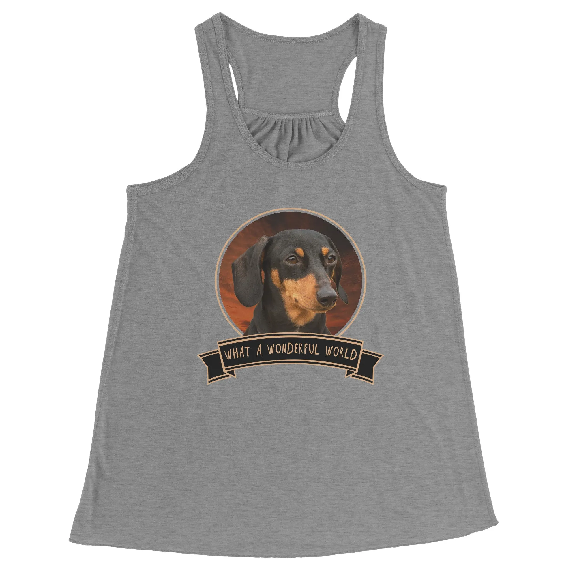 Dachshund Wonderful World Womens V-Neck Shirts