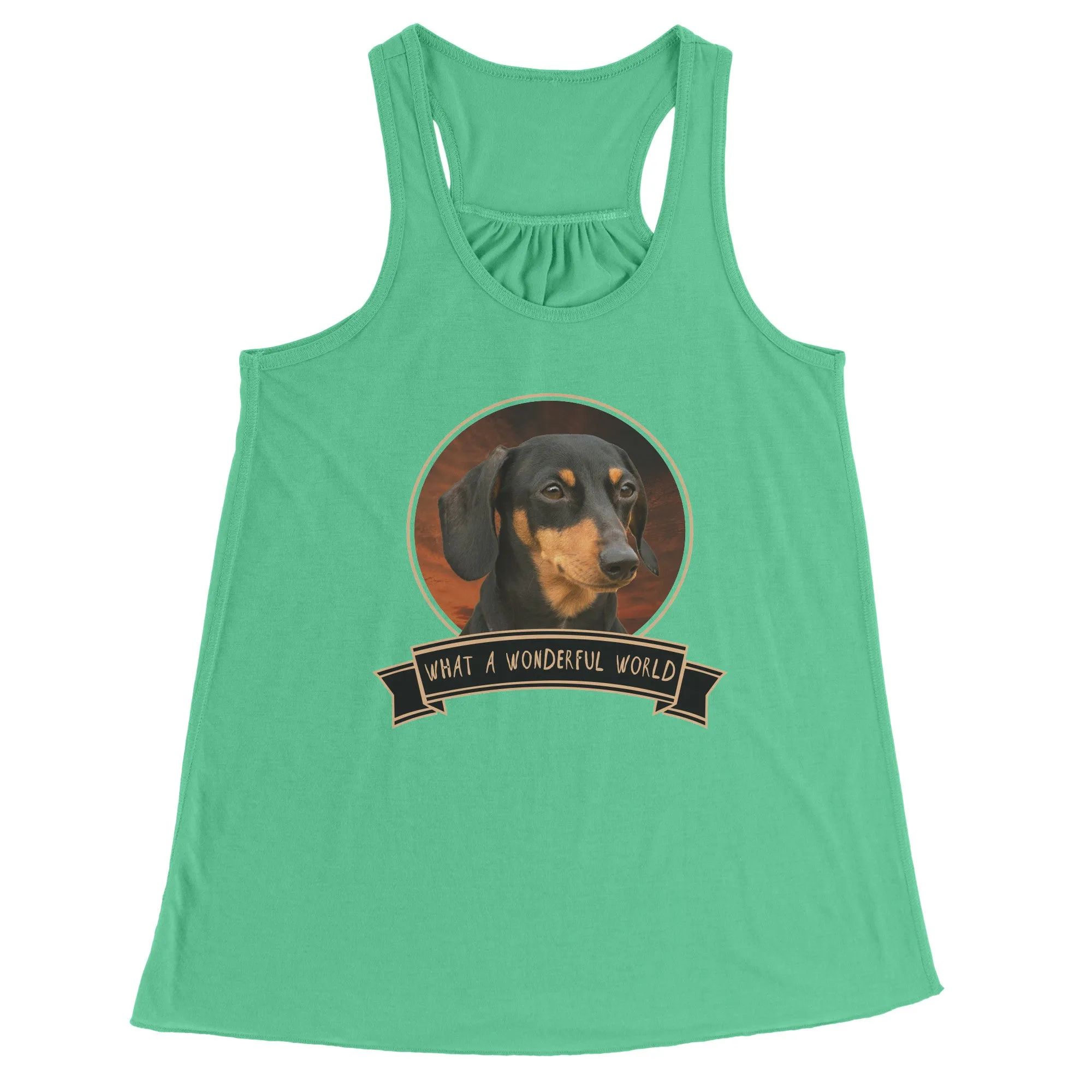 Dachshund Wonderful World Womens V-Neck Shirts