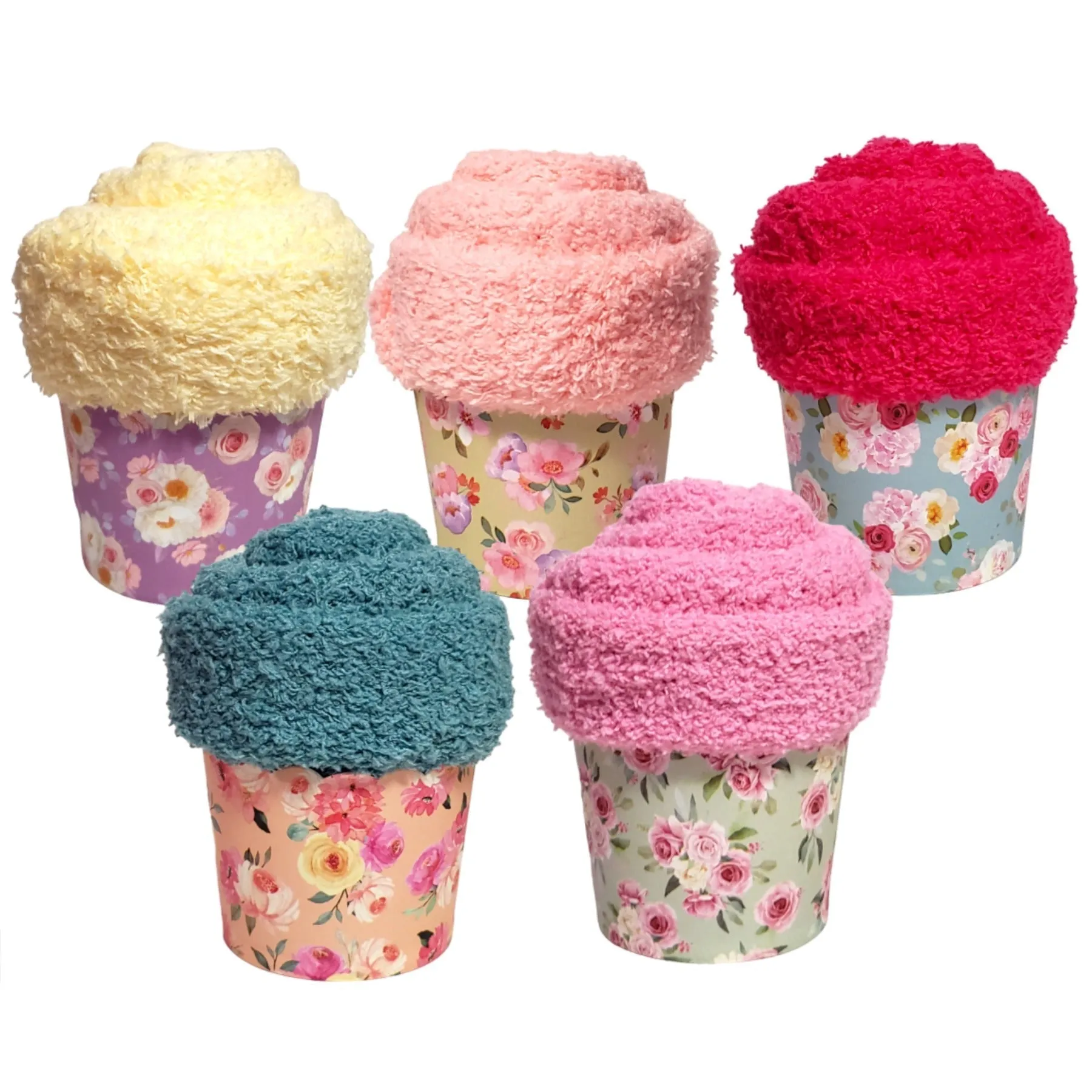 Floral Print Cozy Socks Gift Box - With curly ribbons