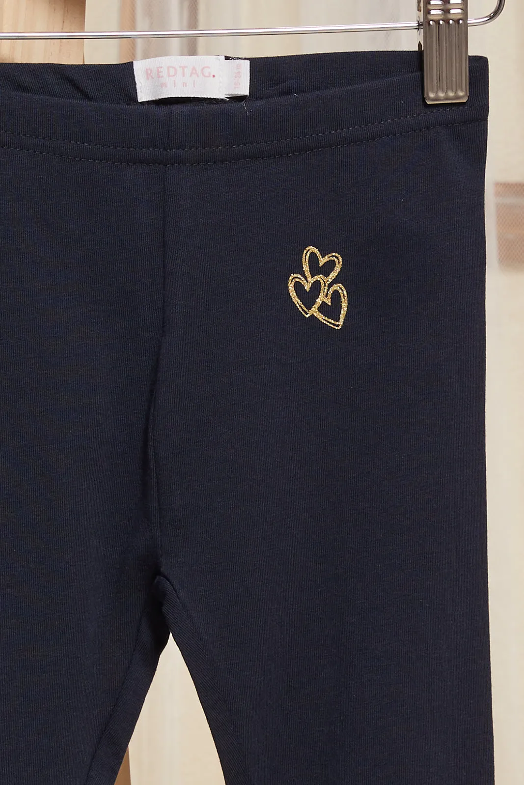 Infant Girls Navy Plain Leggings