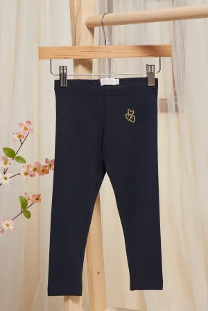 Infant Girls Navy Plain Leggings