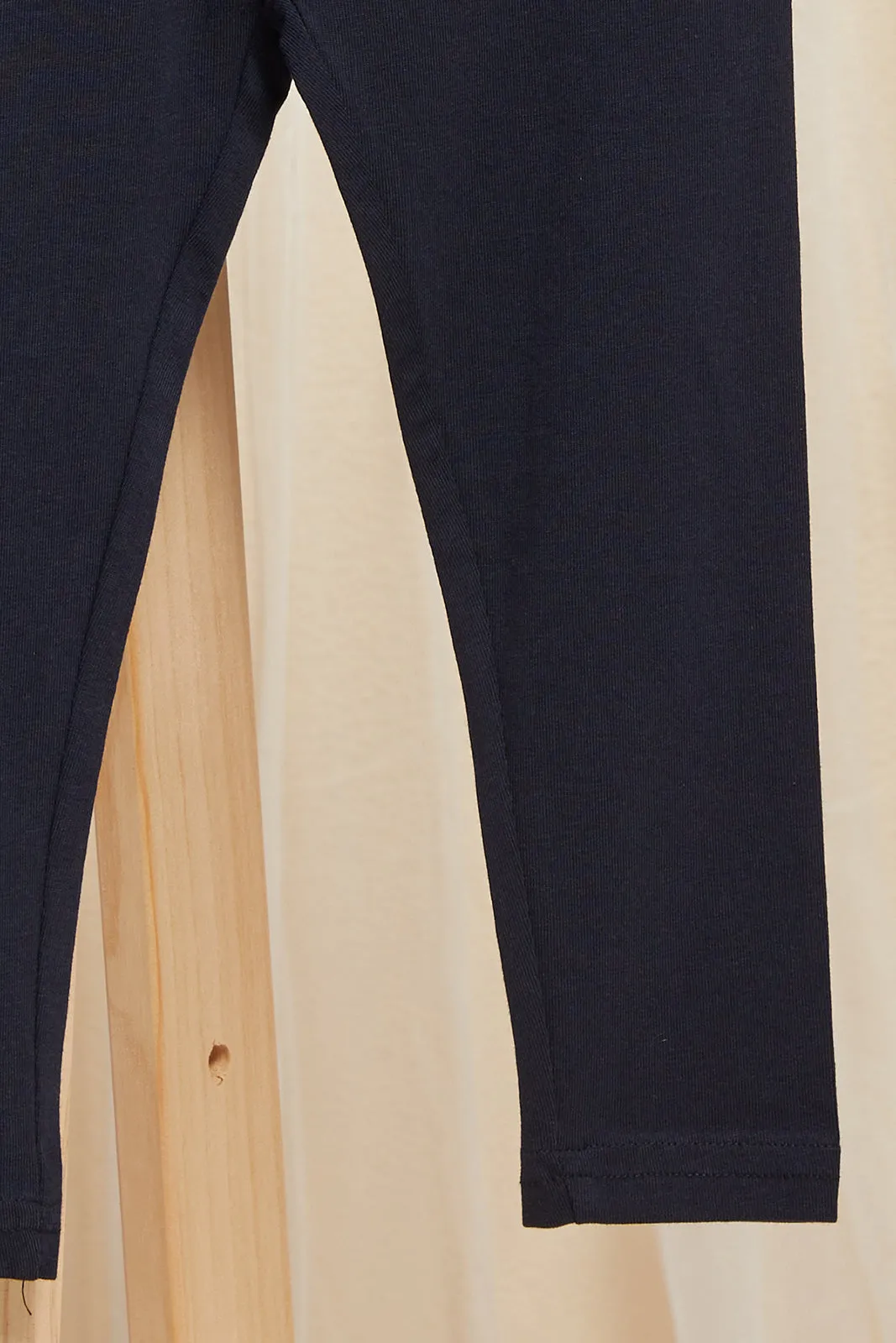 Infant Girls Navy Plain Leggings
