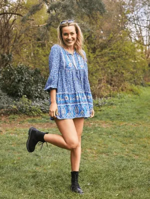 Libby Loves T Boho Blue Dress