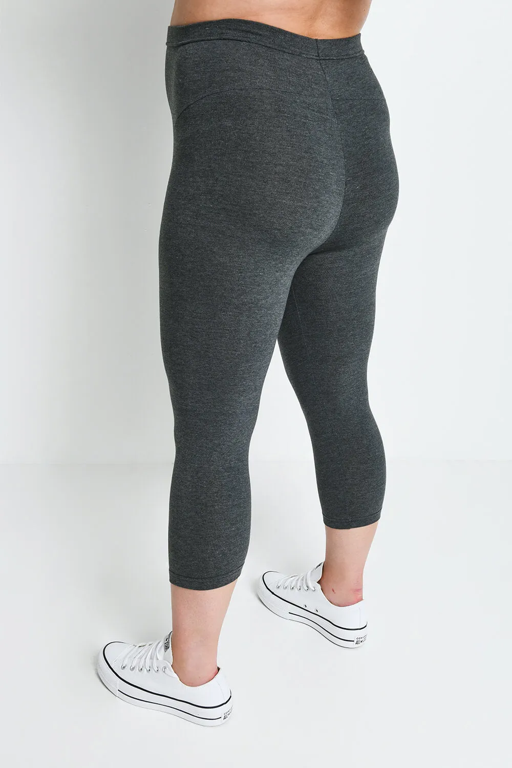 Maternity Everyday Cropped Leggings - Dark Grey Marl