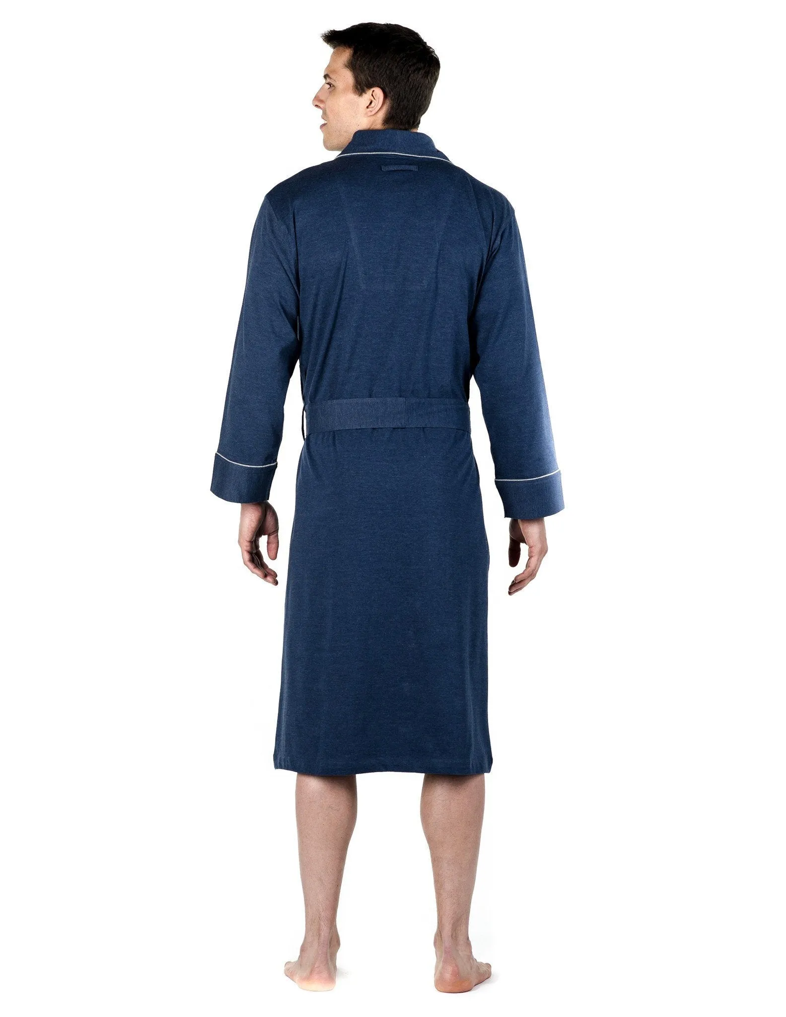 Men's Premium Knit Jersey Robe - Navy