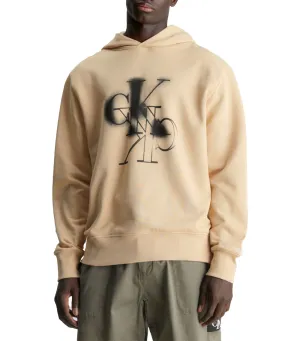 Mirrored Logo Hoodie Beige