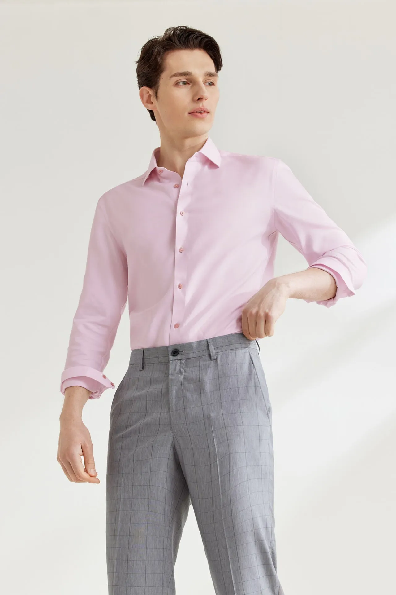 Non-Iron Super Soft Lyocell Blend Oxford Shirt in Smart Fit