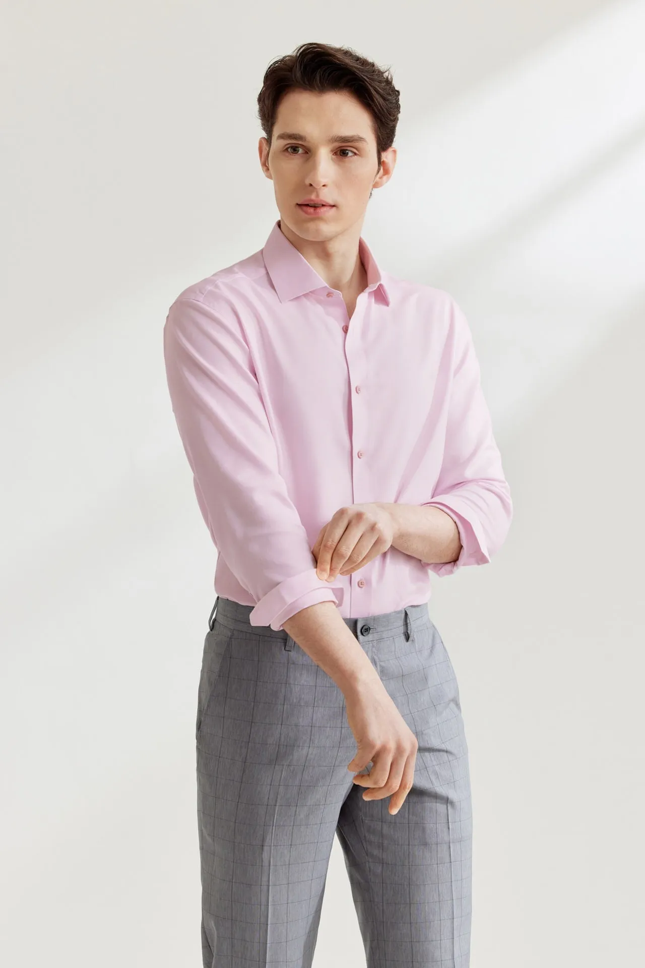 Non-Iron Super Soft Lyocell Blend Oxford Shirt in Smart Fit