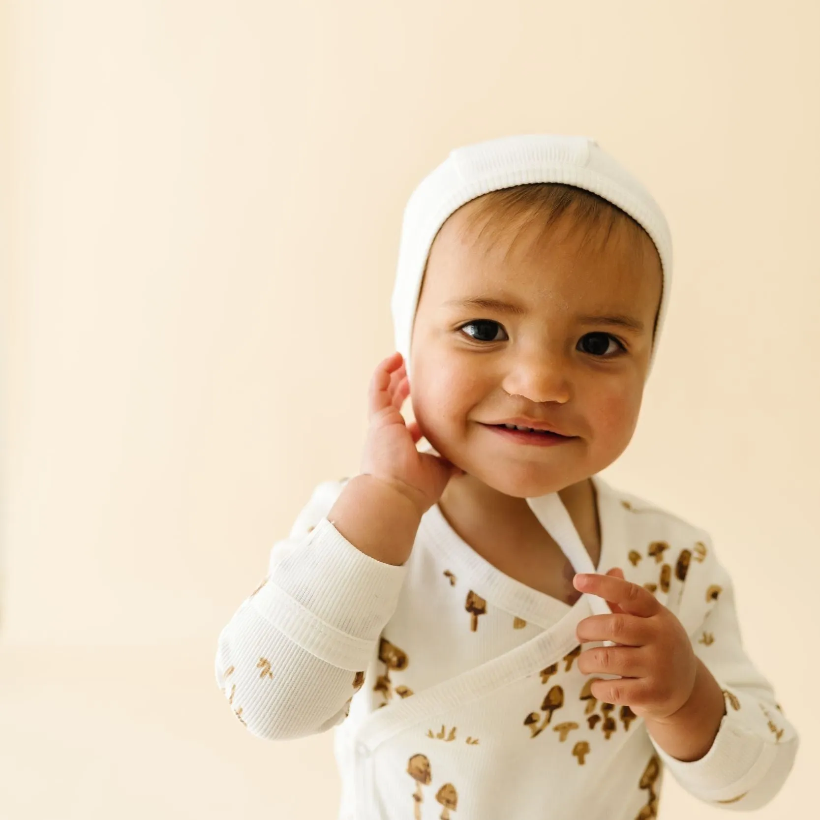 Organic Kimono Onesie & Pants Set - Fungi
