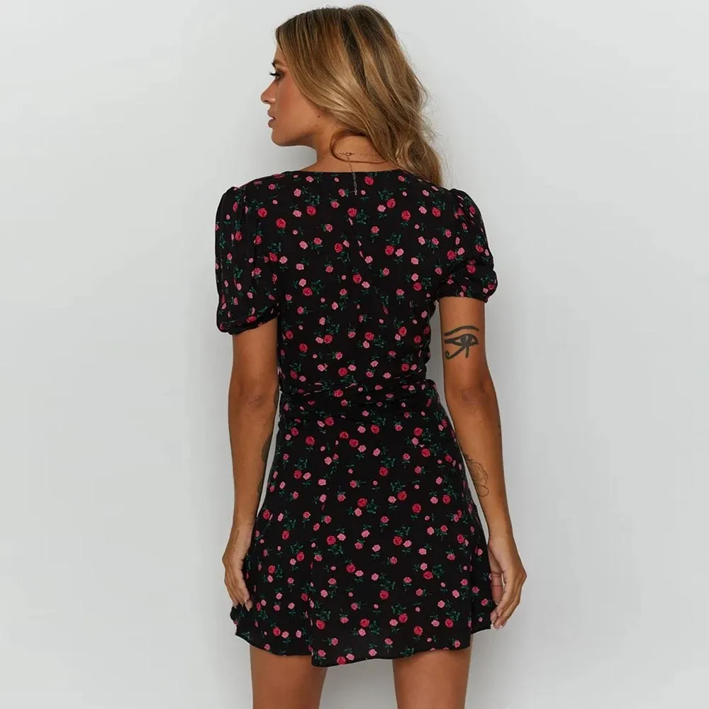 Print Boho Beach Mini Dress