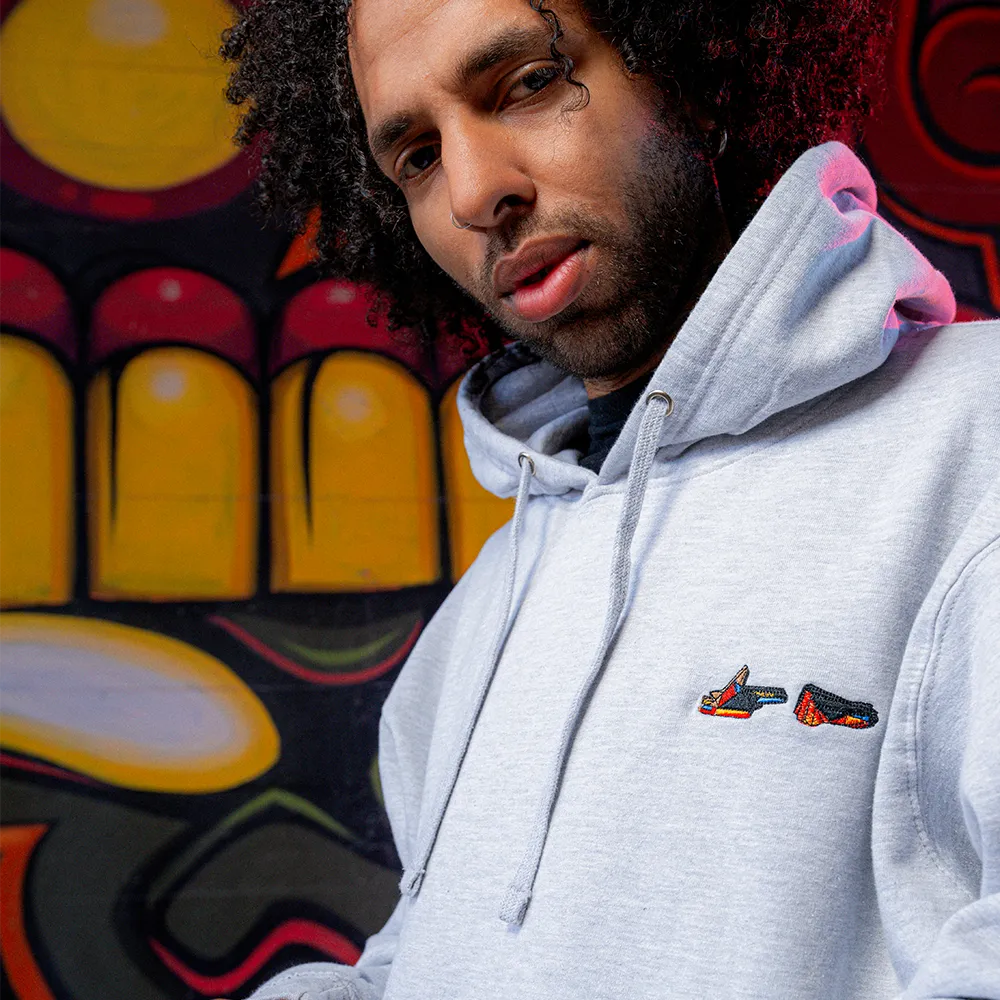 RTJ4 EMBROIDERED HOODIE (GREY)