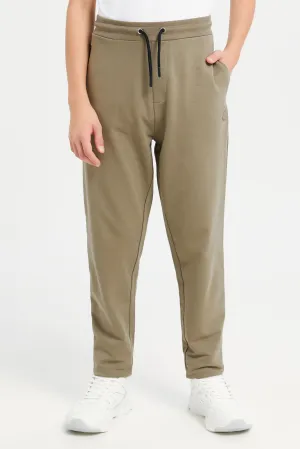 Senior Boys Beige And Green Active pants Set (Pack of 2)