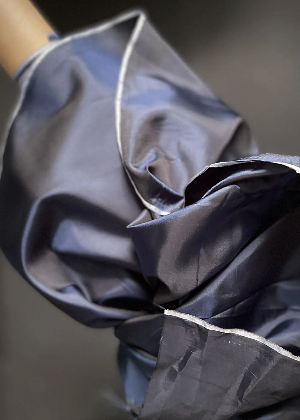 Shot Colour Cupro Lining, Navy Black