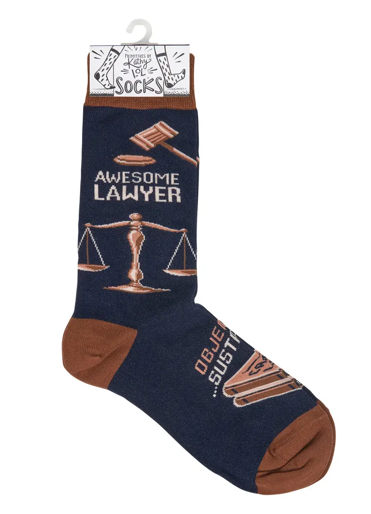 Socks- Awesome Lawyer by Primitives by Kathy
