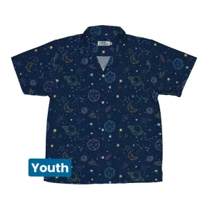 Space Doodles Blue Youth Hawaiian Shirt
