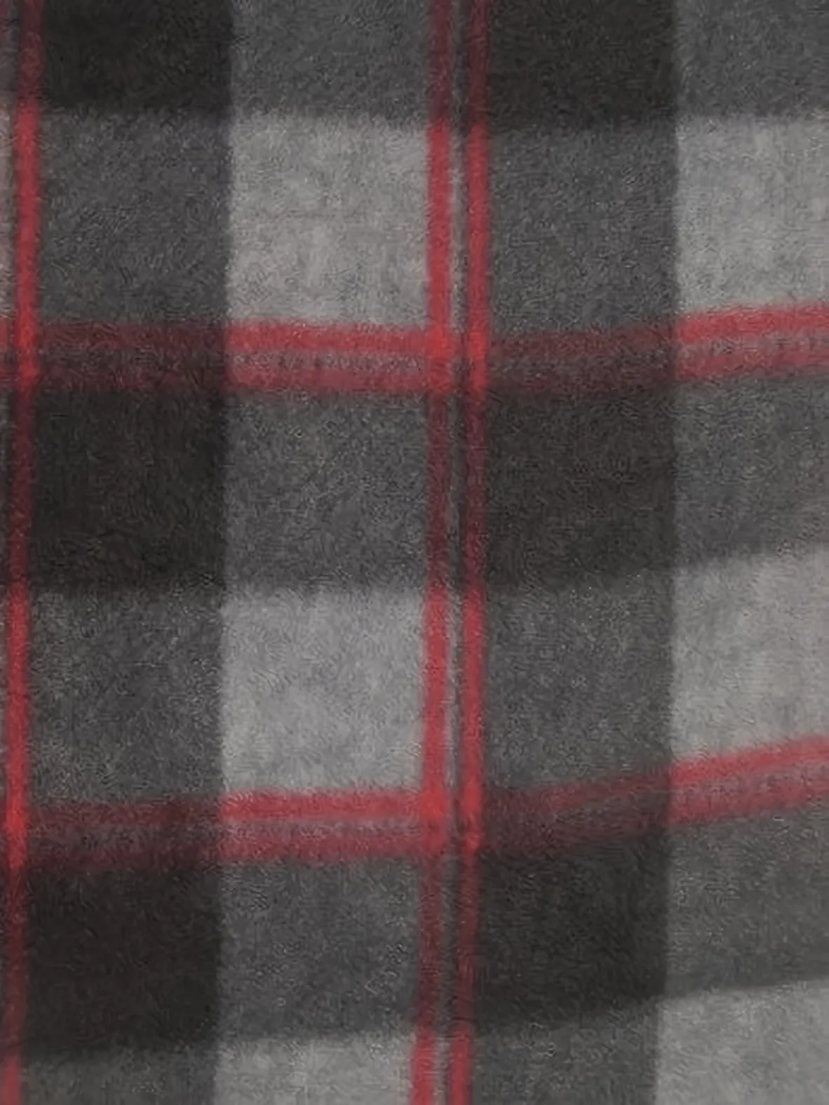 Tartan Plaid Polar Fleece Fabric / Red/Black / Sold By The Yard