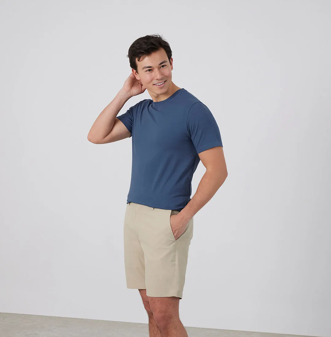 Threshold Crew Neck T-Shirt Slim Fit - Aegean Blue