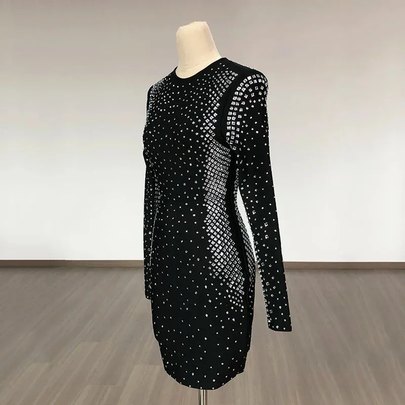 Trend4us Chic Crystal Luxury Mini Dress