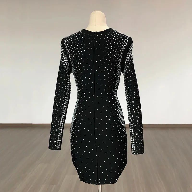 Trend4us Chic Crystal Luxury Mini Dress