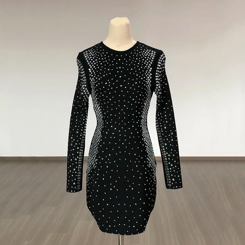 Trend4us Chic Crystal Luxury Mini Dress