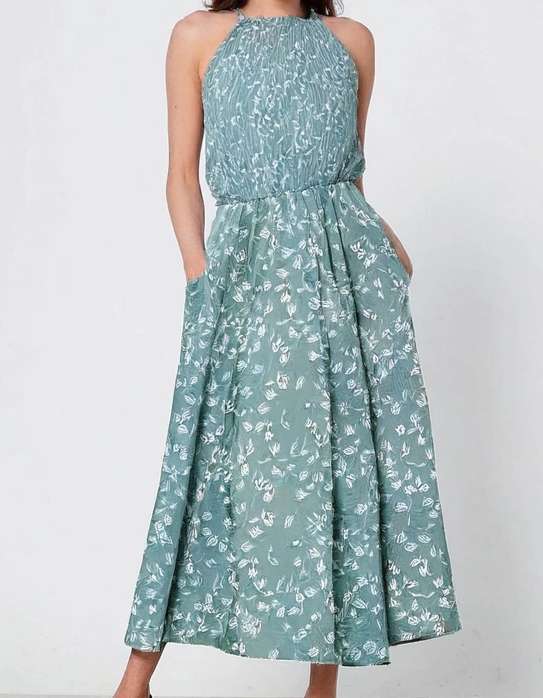 Turquoise Paisley Midi Dress