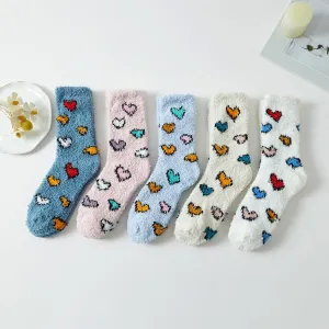 Tween Socks | Heart Patterned Winter Socks | Fashion City