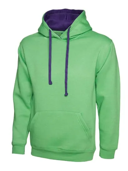 Uneek Contrast Hoody Hooded Sweatshirt -507