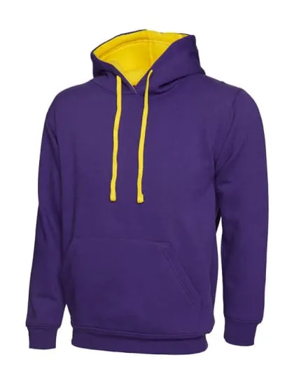 Uneek Contrast Hoody Hooded Sweatshirt -507