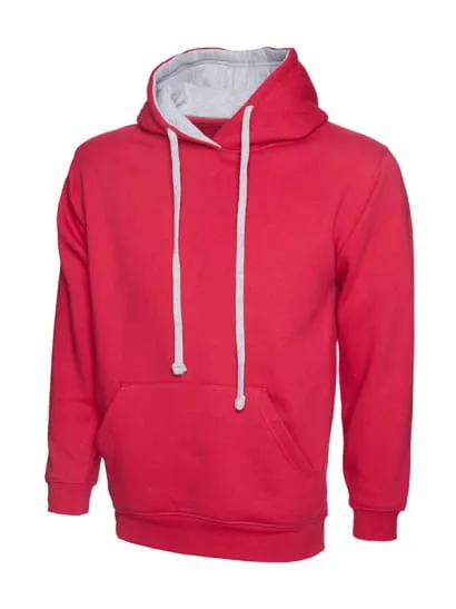 Uneek Contrast Hoody Hooded Sweatshirt -507