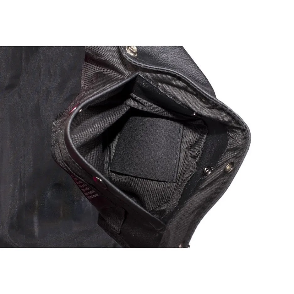 Women's Black Naked Leather Motorcycle Vest With Braid on Front and Back Side Laces